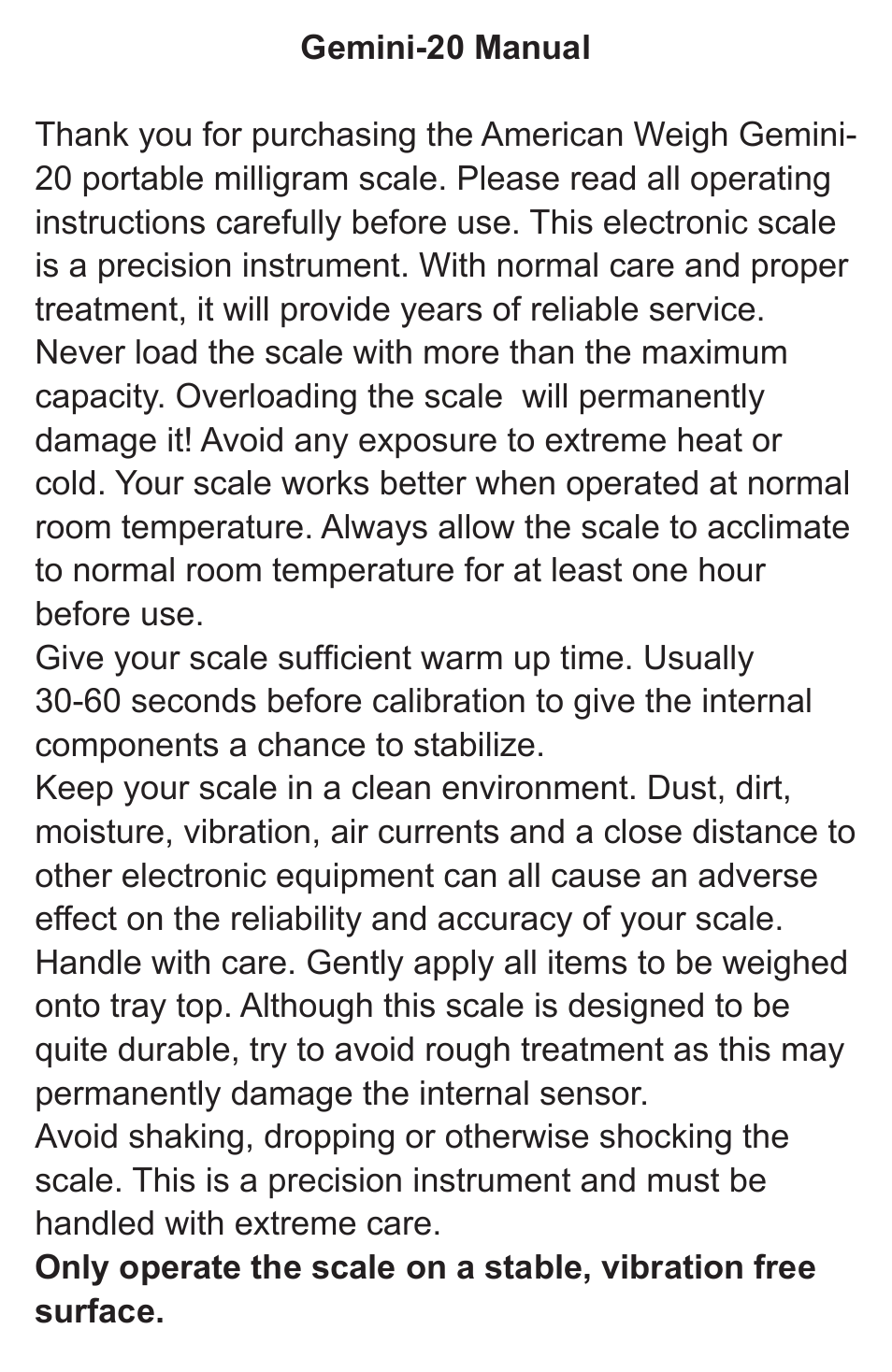 American Weigh Scales Gemini-20 User Manual | Page 2 / 6