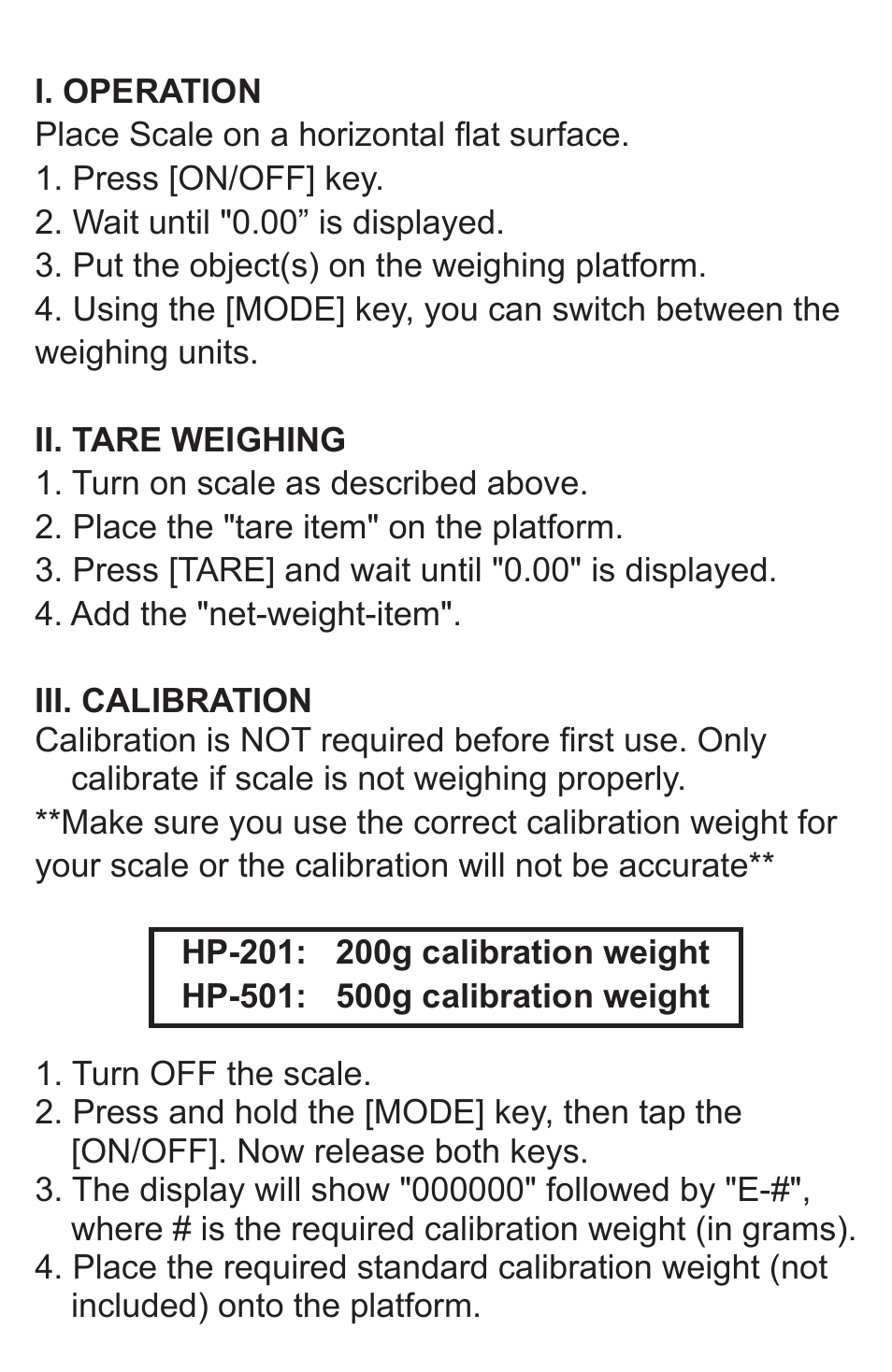 American Weigh Scales HP-501 User Manual | Page 3 / 5