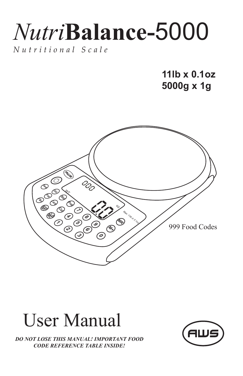 American Weigh Scales NutriBalance-5000 User Manual | 22 pages