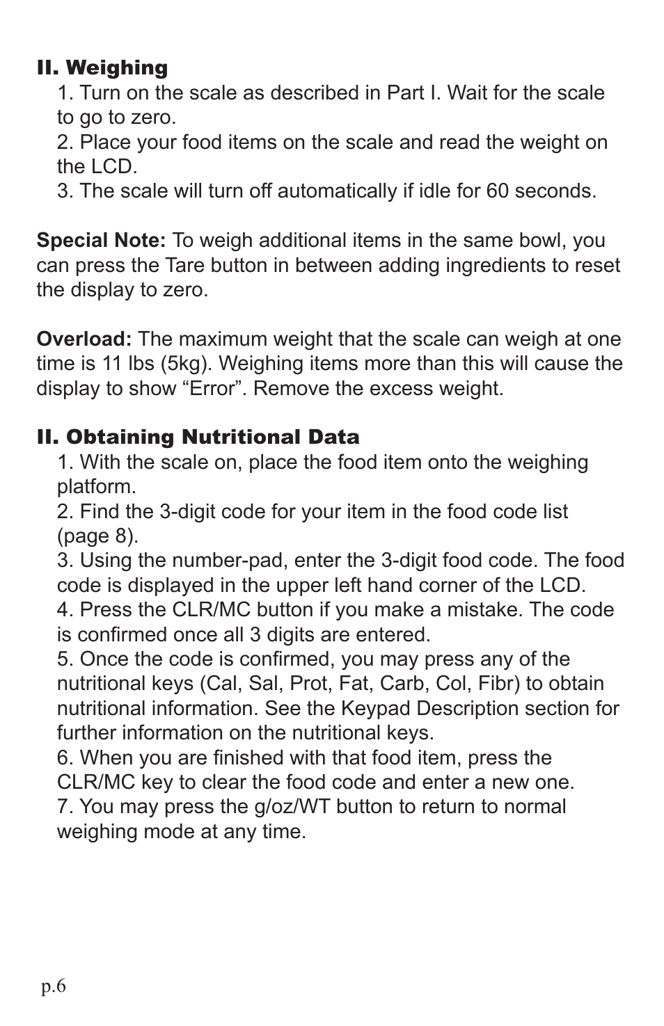 American Weigh Scales NutriBalance-5000 User Manual | Page 6 / 22