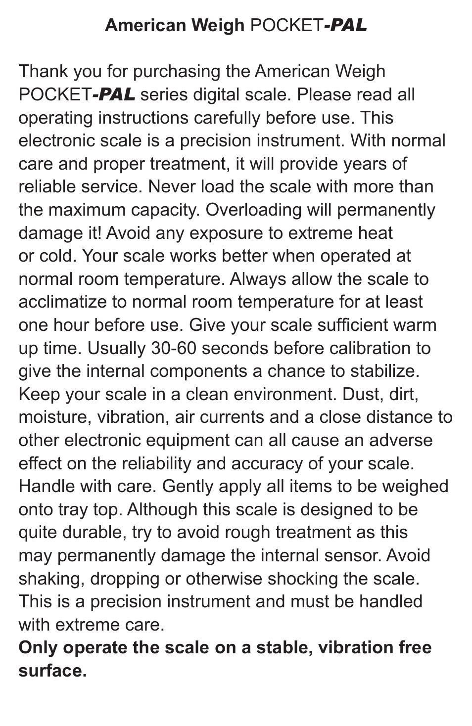 American Weigh Scales PP-300 User Manual | Page 2 / 5