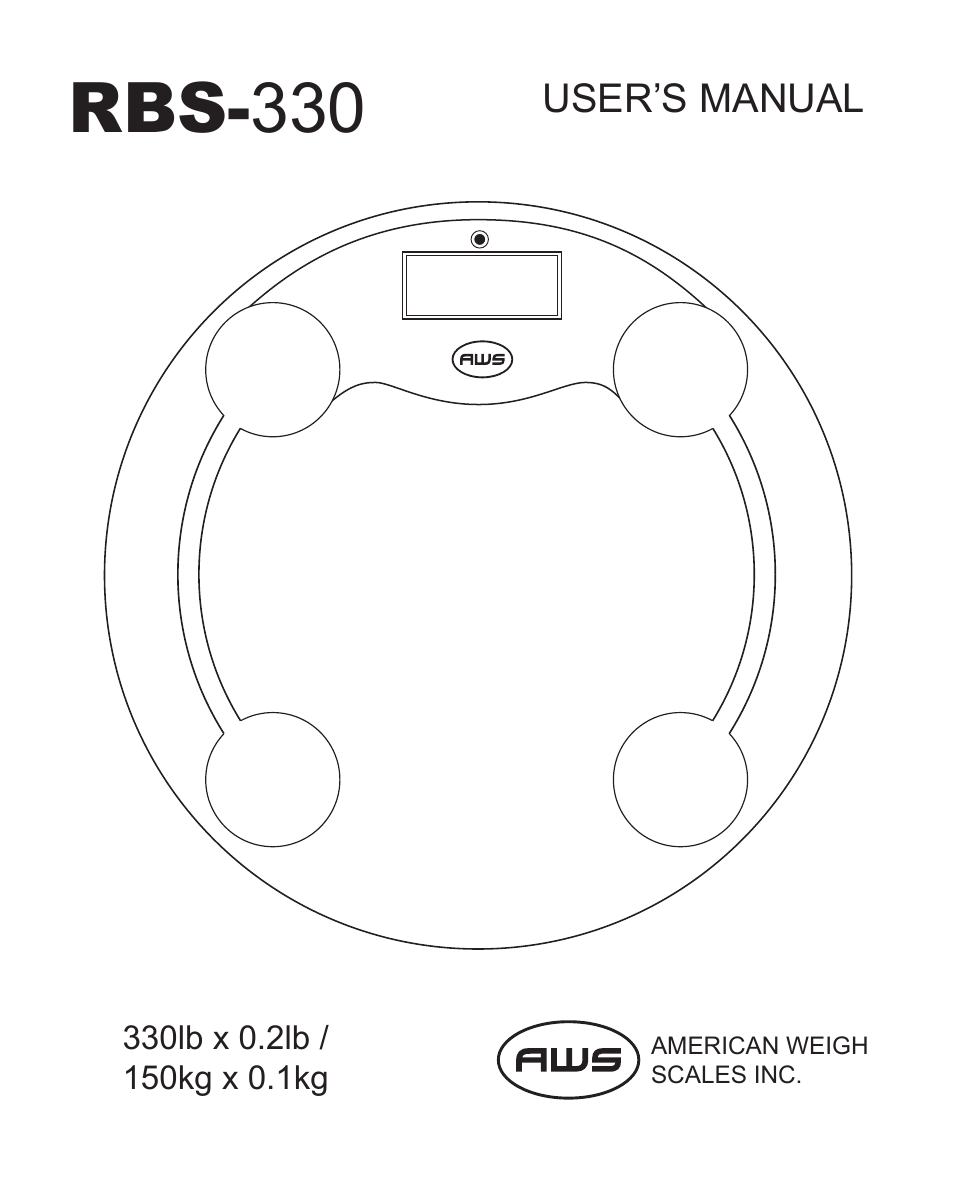 American Weigh Scales RBS-330 User Manual | 4 pages