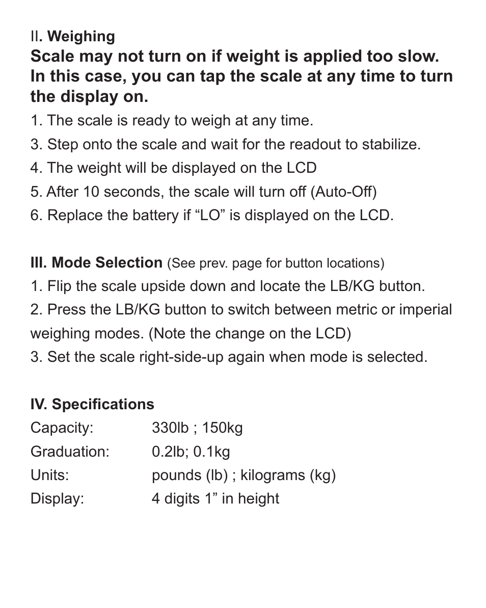 American Weigh Scales RBS-330 User Manual | Page 4 / 4