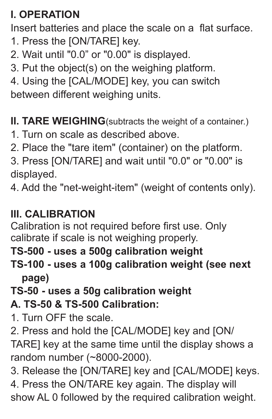 American Weigh Scales TS-500 User Manual | Page 3 / 5