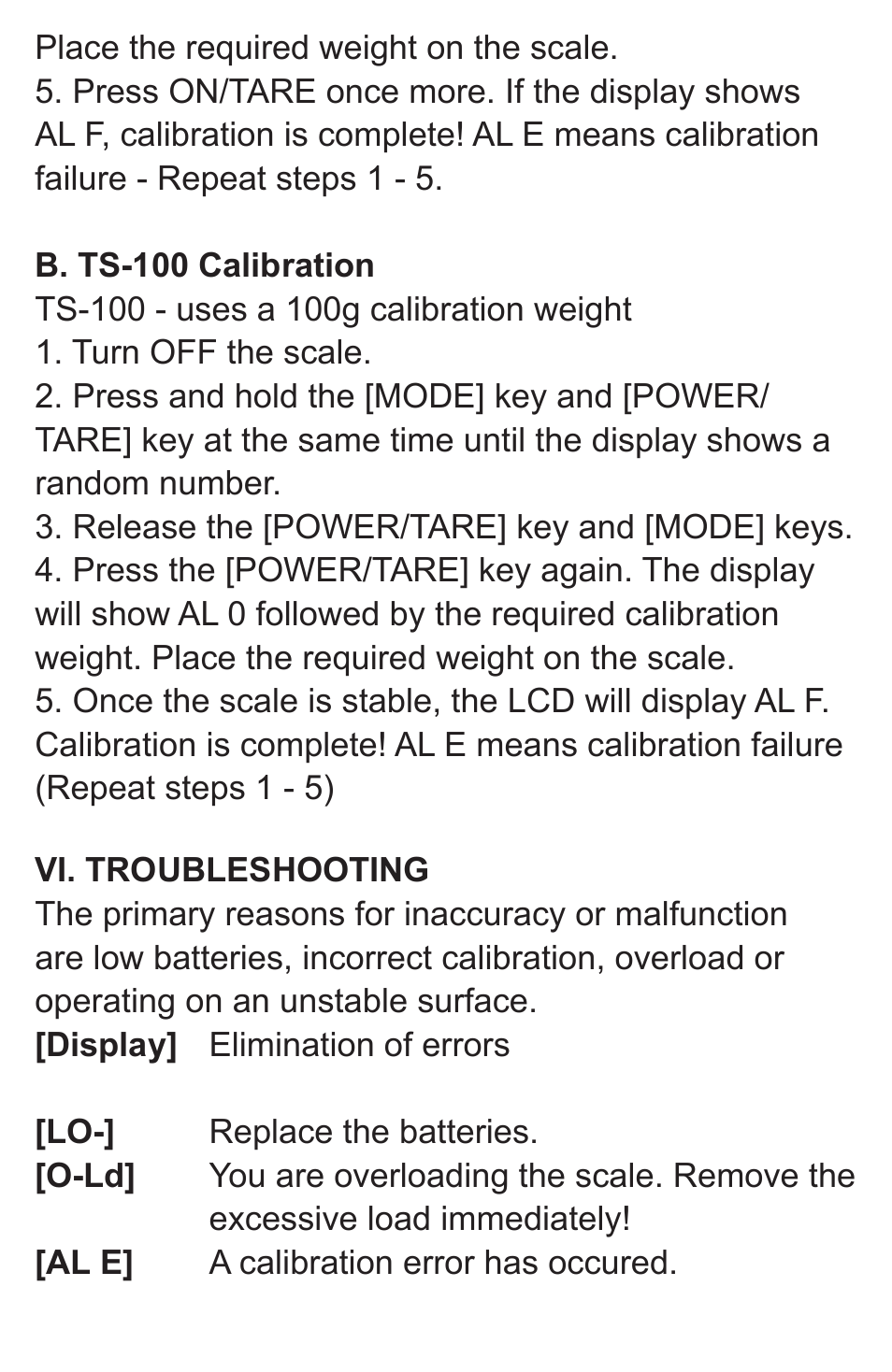 American Weigh Scales TS-500 User Manual | Page 4 / 5