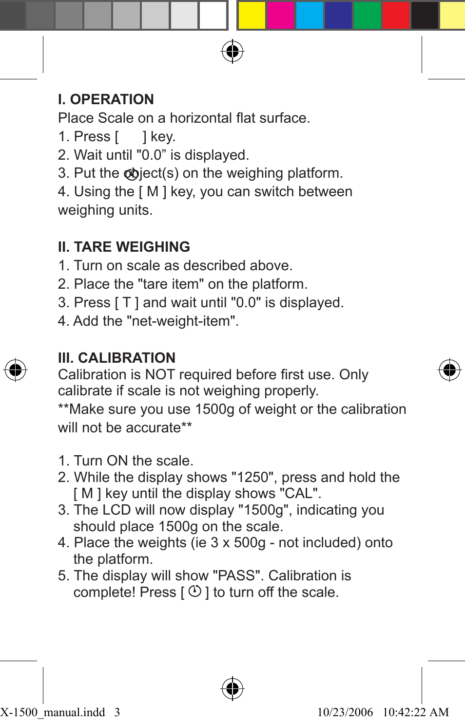 American Weigh Scales X-1500 User Manual | Page 3 / 5