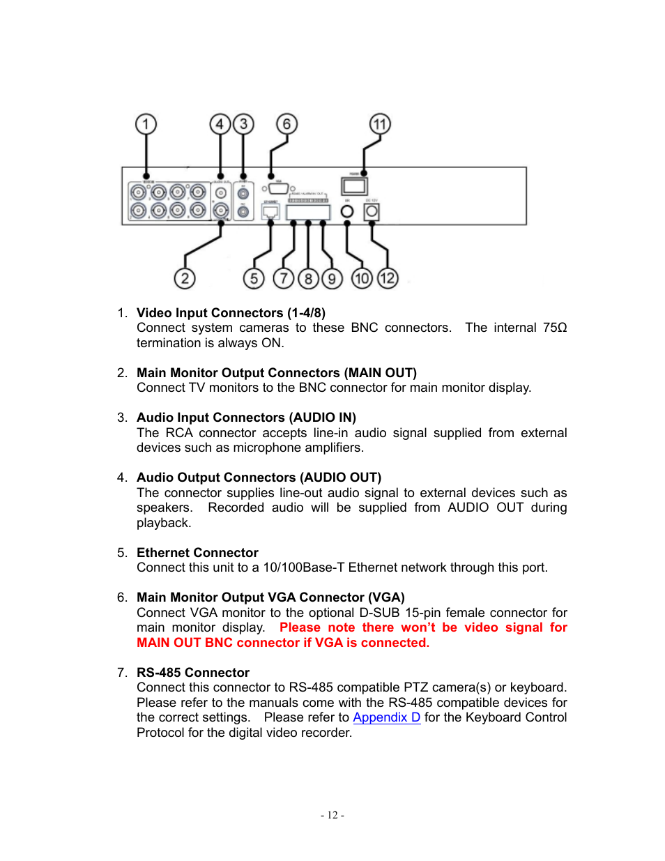 2 back panel | Aposonic A-S0802R18 User Manual | Page 12 / 116