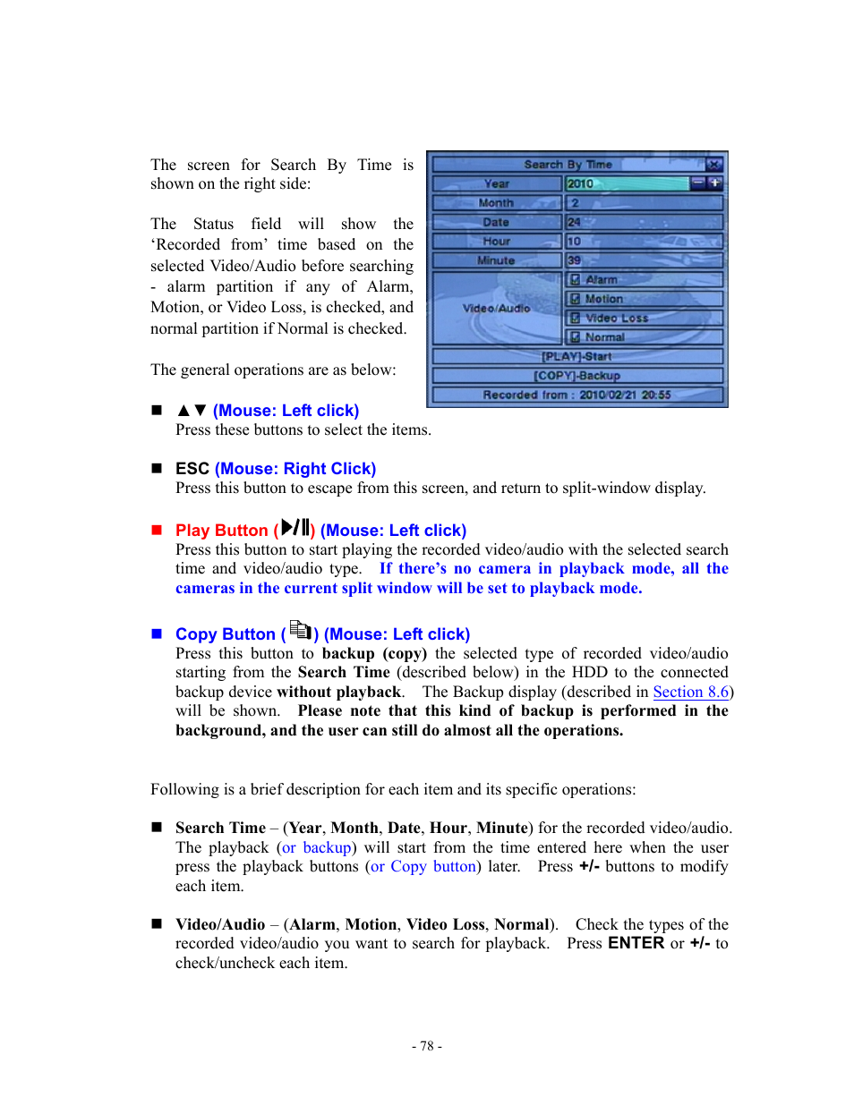 1 search by time | Aposonic A-S0802R18 User Manual | Page 78 / 116