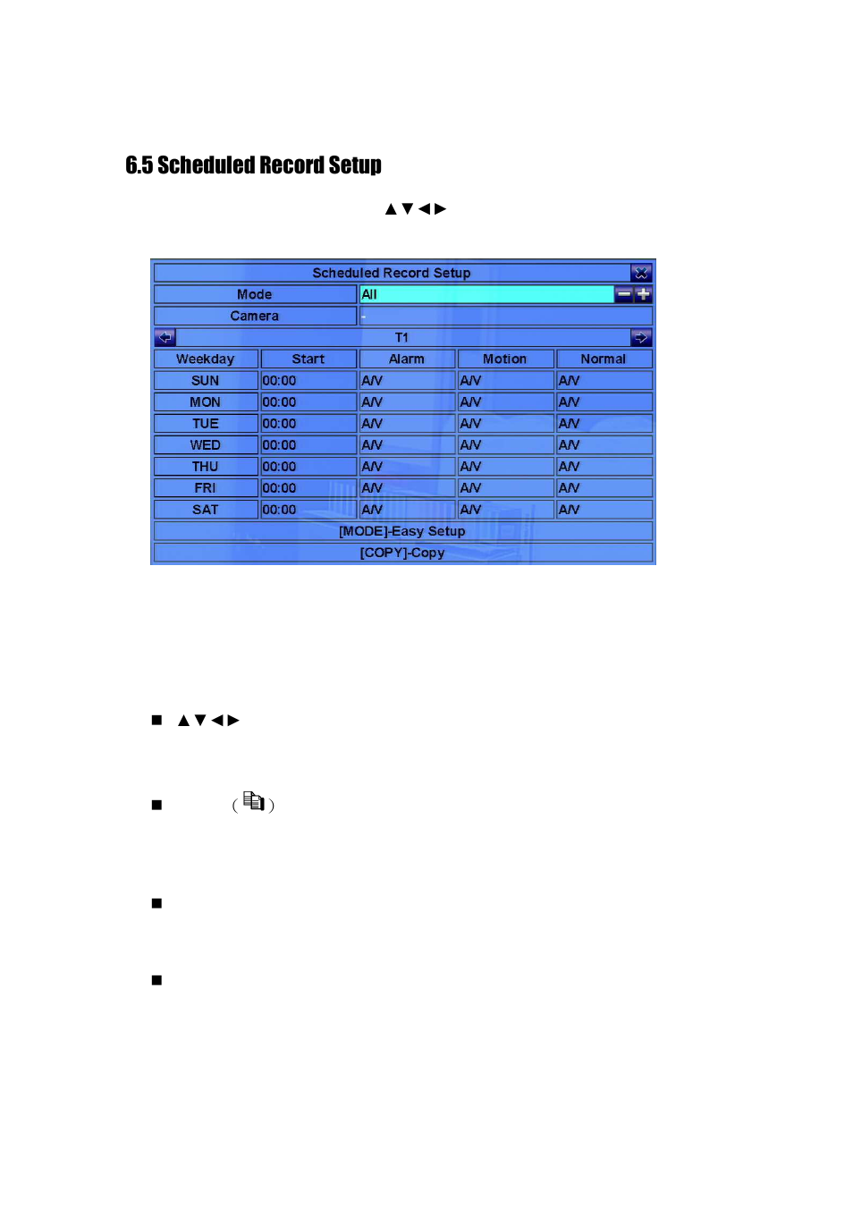 5 scheduled record setup | Aposonic A-S1602R25 User Manual | Page 50 / 121