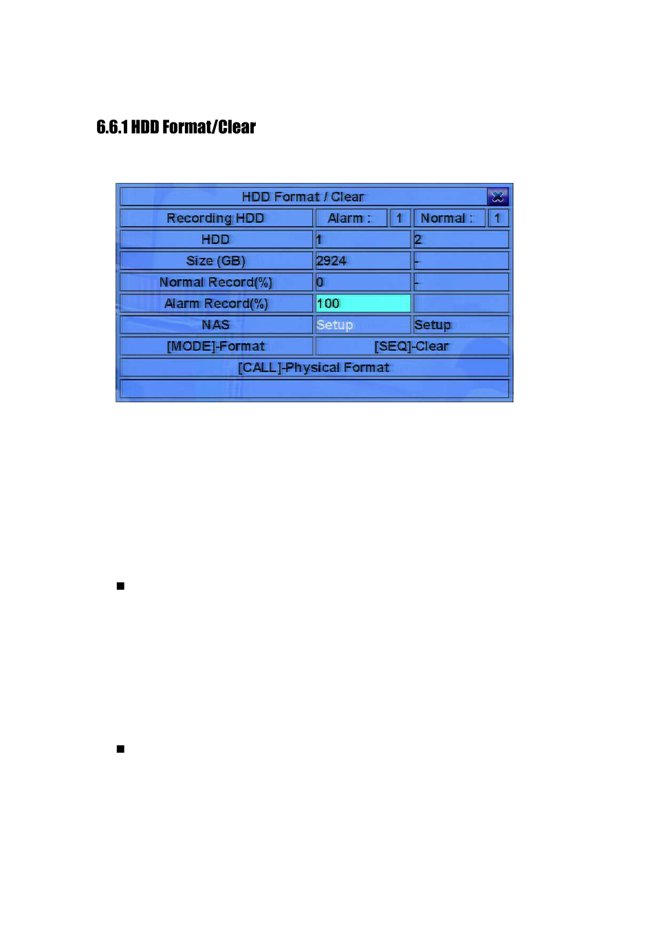1 hdd format/clear | Aposonic A-S1602R25 User Manual | Page 55 / 121