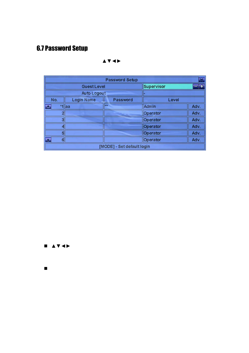 7 password setup | Aposonic A-S1602R25 User Manual | Page 60 / 121