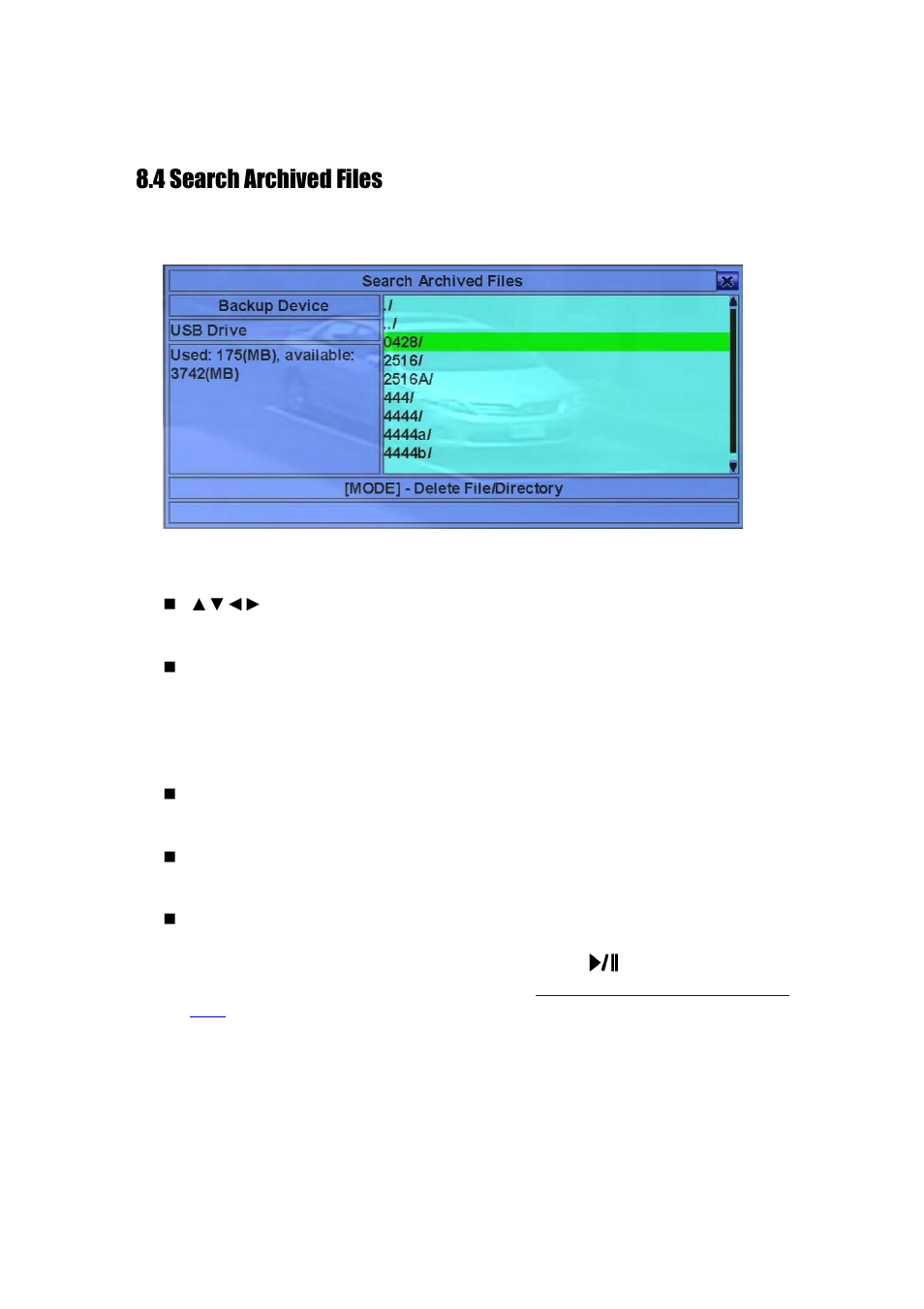 4 search archived files | Aposonic A-S1602R25 User Manual | Page 86 / 121