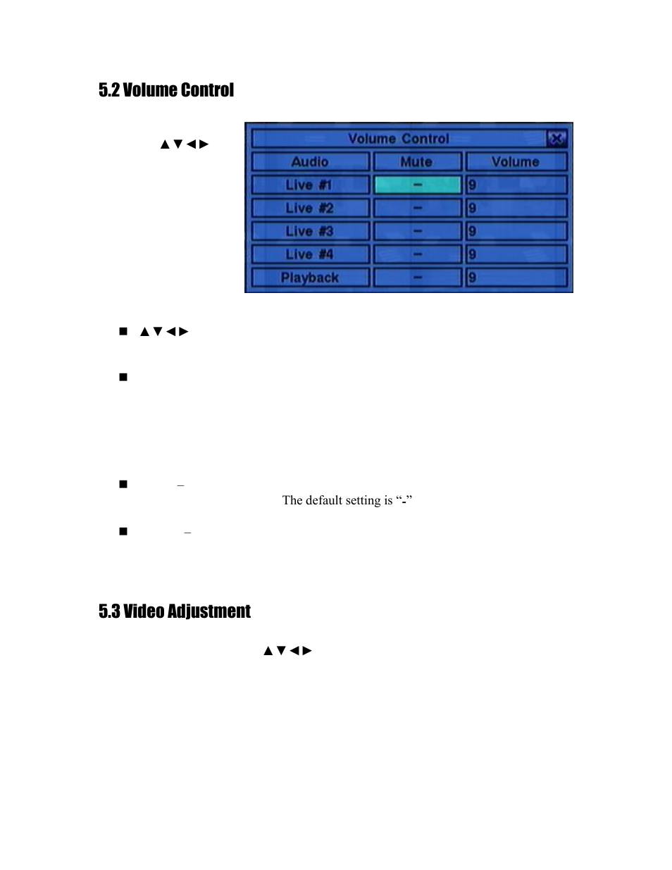 2 volume control, 3 video adjustment | Aposonic A-S1604R20A User Manual | Page 29 / 121