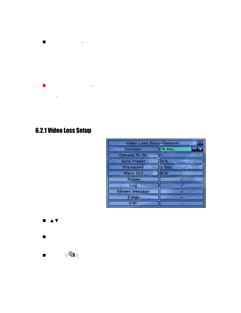 1 video loss setup, Section 6.2.1 | Aposonic A-S1604R20A User Manual | Page 42 / 121