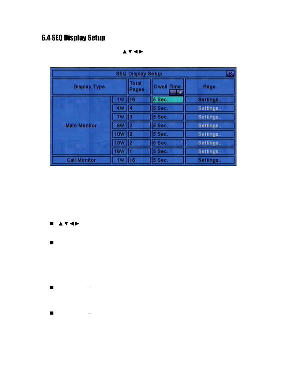 4 seq display setup, Section 6.4 | Aposonic A-S1604R20A User Manual | Page 50 / 121