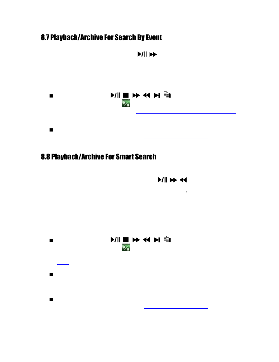 7 playback/archive for search by event, 8 playback/archive for smart search | Aposonic A-S1604R20A User Manual | Page 92 / 121