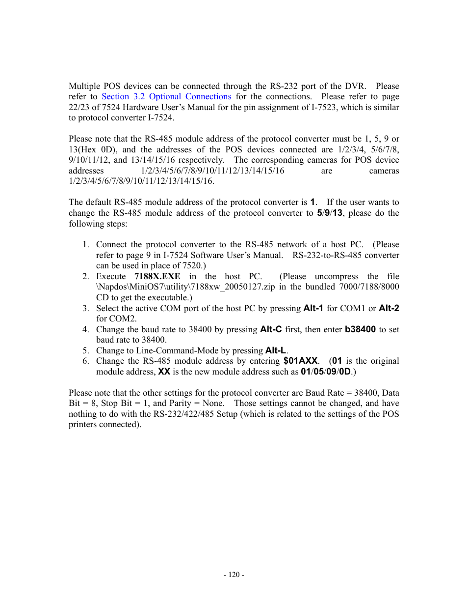 Appendix g – protocol converter for multiple pos | Aposonic A-S1602R20B User Manual | Page 120 / 120