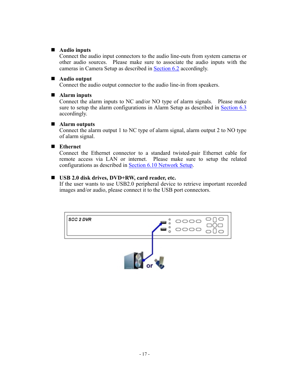 2 optional connections | Aposonic A-S1602R20B User Manual | Page 17 / 120