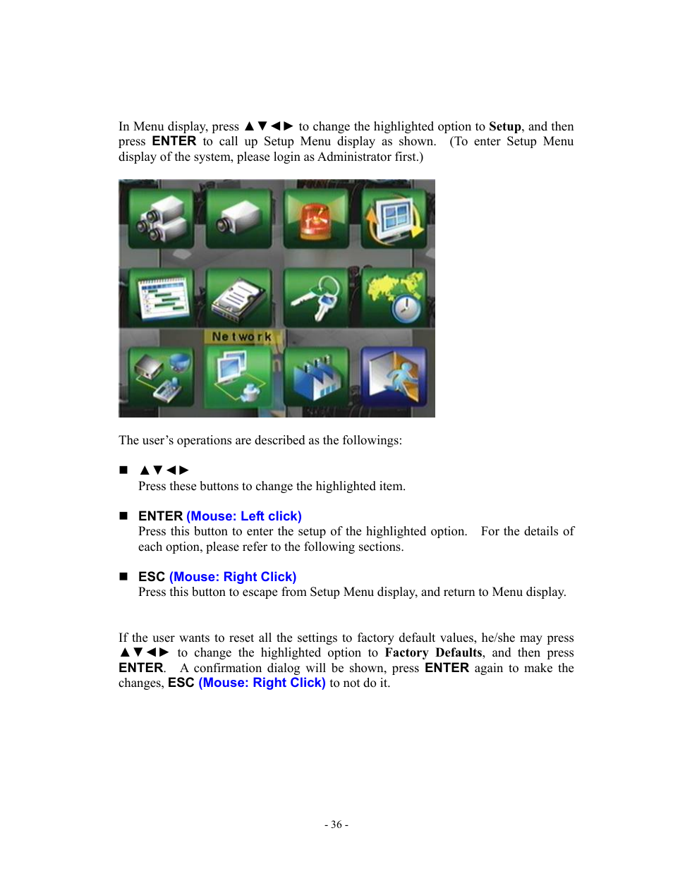 Setup (administrator) | Aposonic A-S1602R20B User Manual | Page 36 / 120