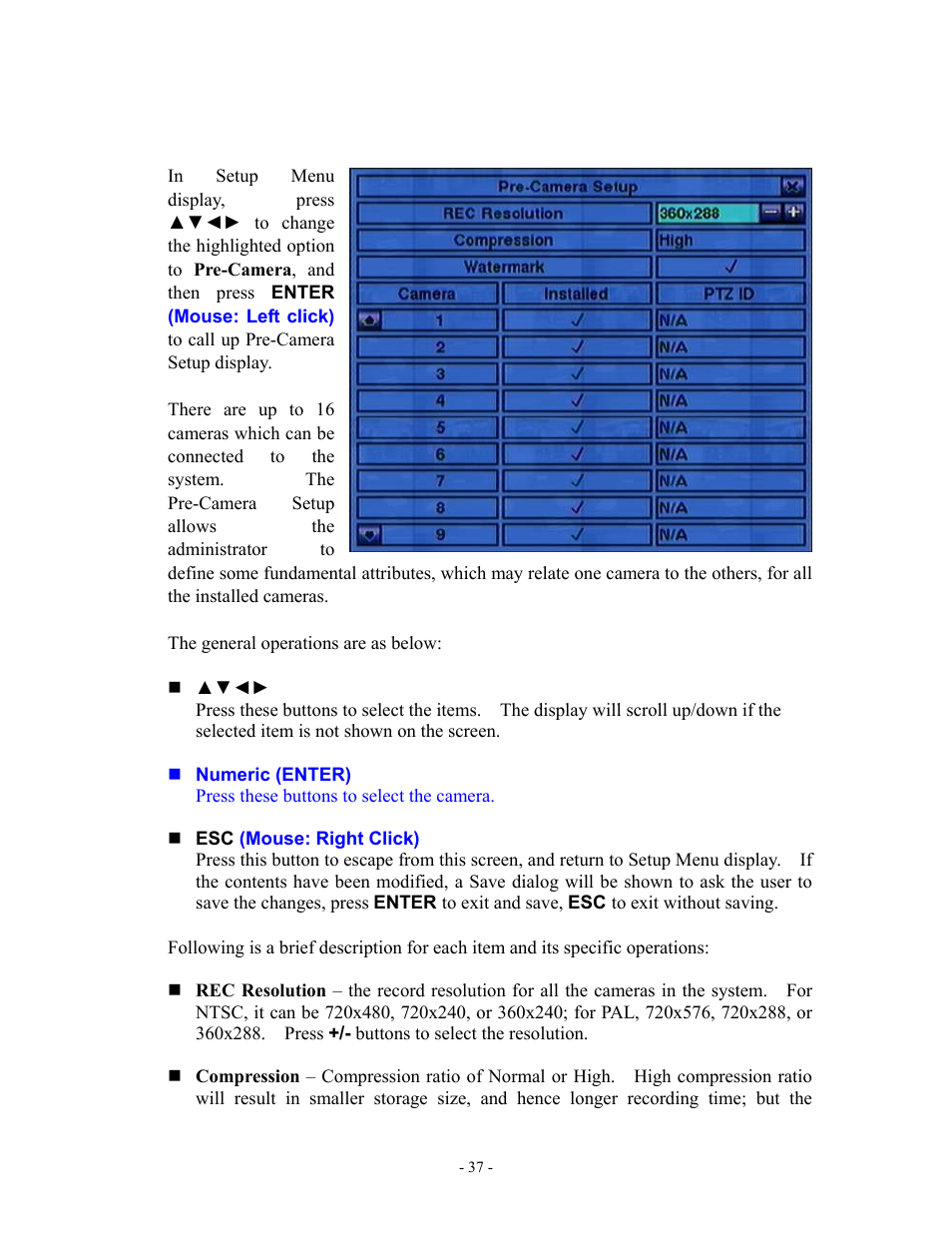 1 pre-camera setup, Section 6.1 | Aposonic A-S1602R20B User Manual | Page 37 / 120