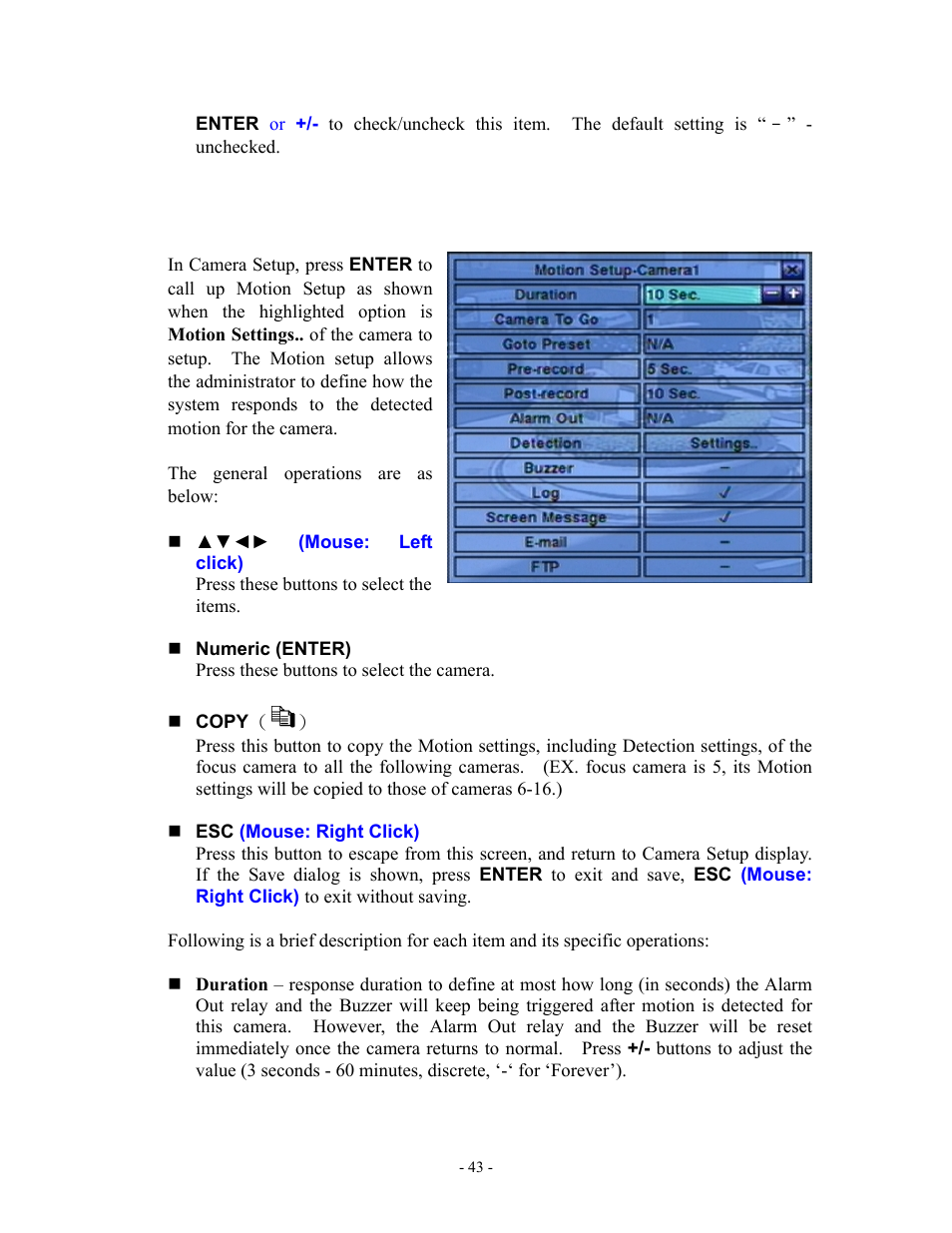 2 motion setup, Section | Aposonic A-S1602R20B User Manual | Page 43 / 120