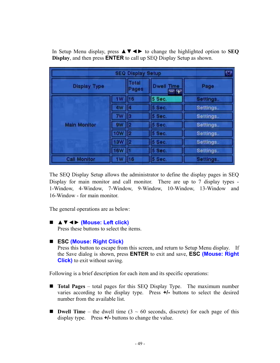 4 seq display setup | Aposonic A-S1602R20B User Manual | Page 49 / 120