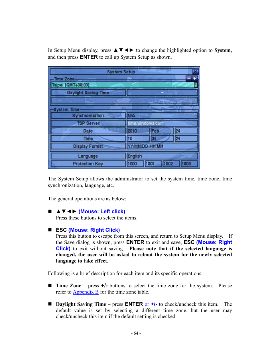 8 system setup | Aposonic A-S1602R20B User Manual | Page 64 / 120