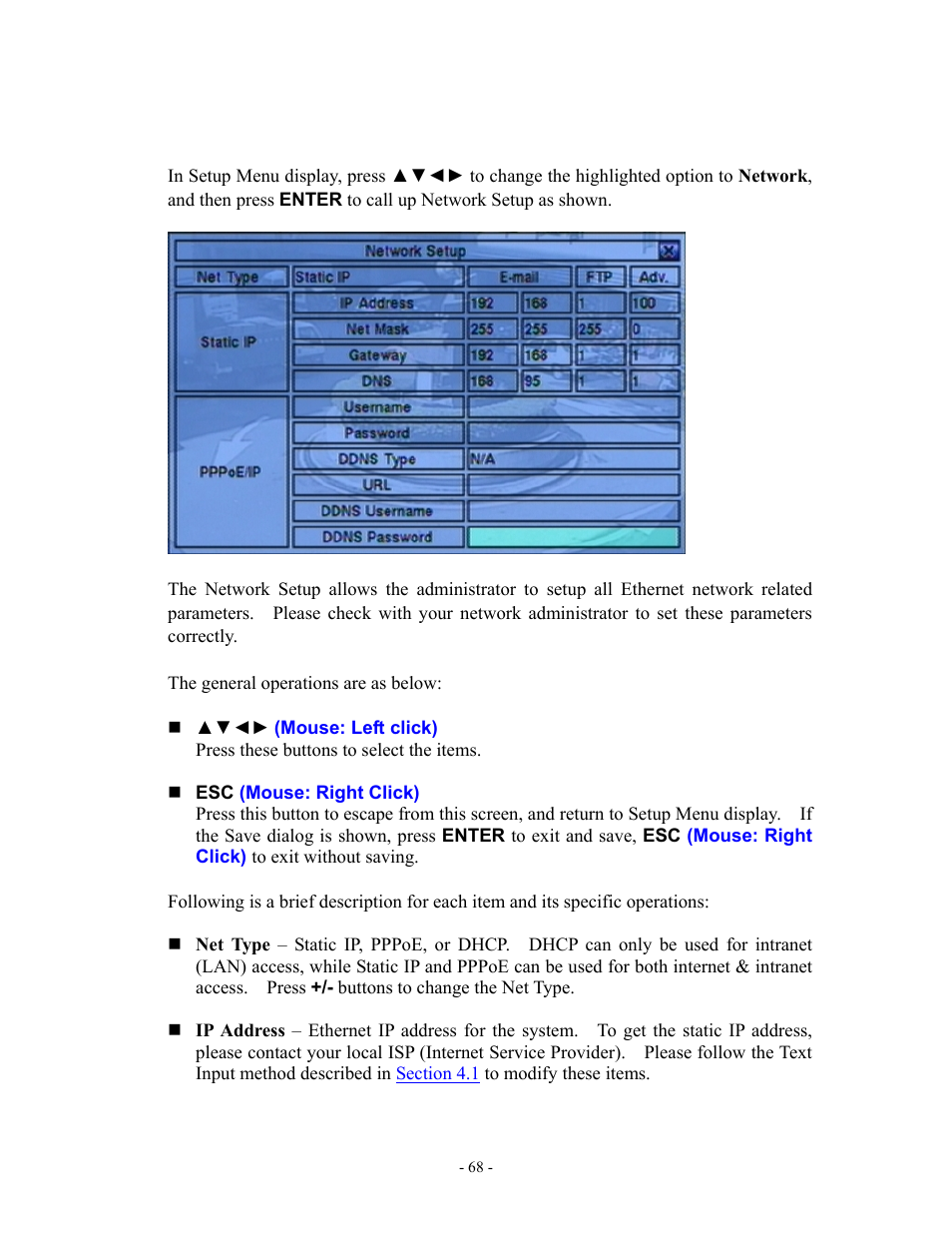10 network setup, Section 6.10 network setup | Aposonic A-S1602R20B User Manual | Page 68 / 120