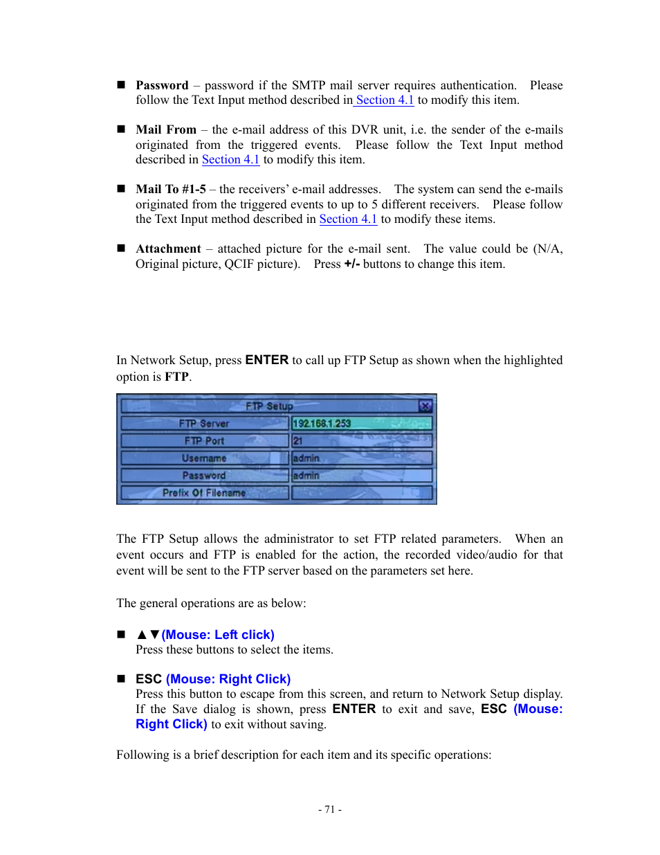 2 ftp setup, Section 6.10.2 | Aposonic A-S1602R20B User Manual | Page 71 / 120