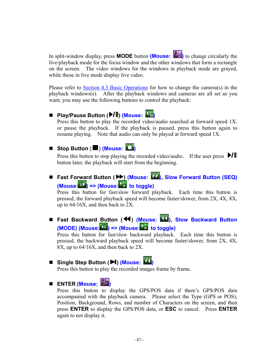 6 playback/archive for search by time, Section 8.6 | Aposonic A-S1602R20B User Manual | Page 87 / 120
