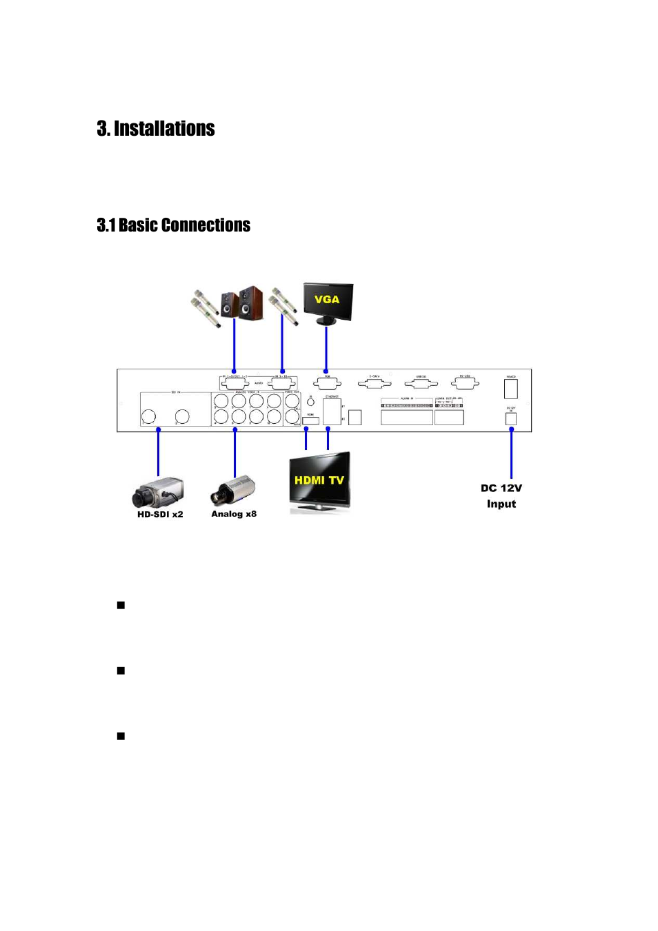 Installations, 1 basic connections | Aposonic A-H2A8D2 User Manual | Page 15 / 125