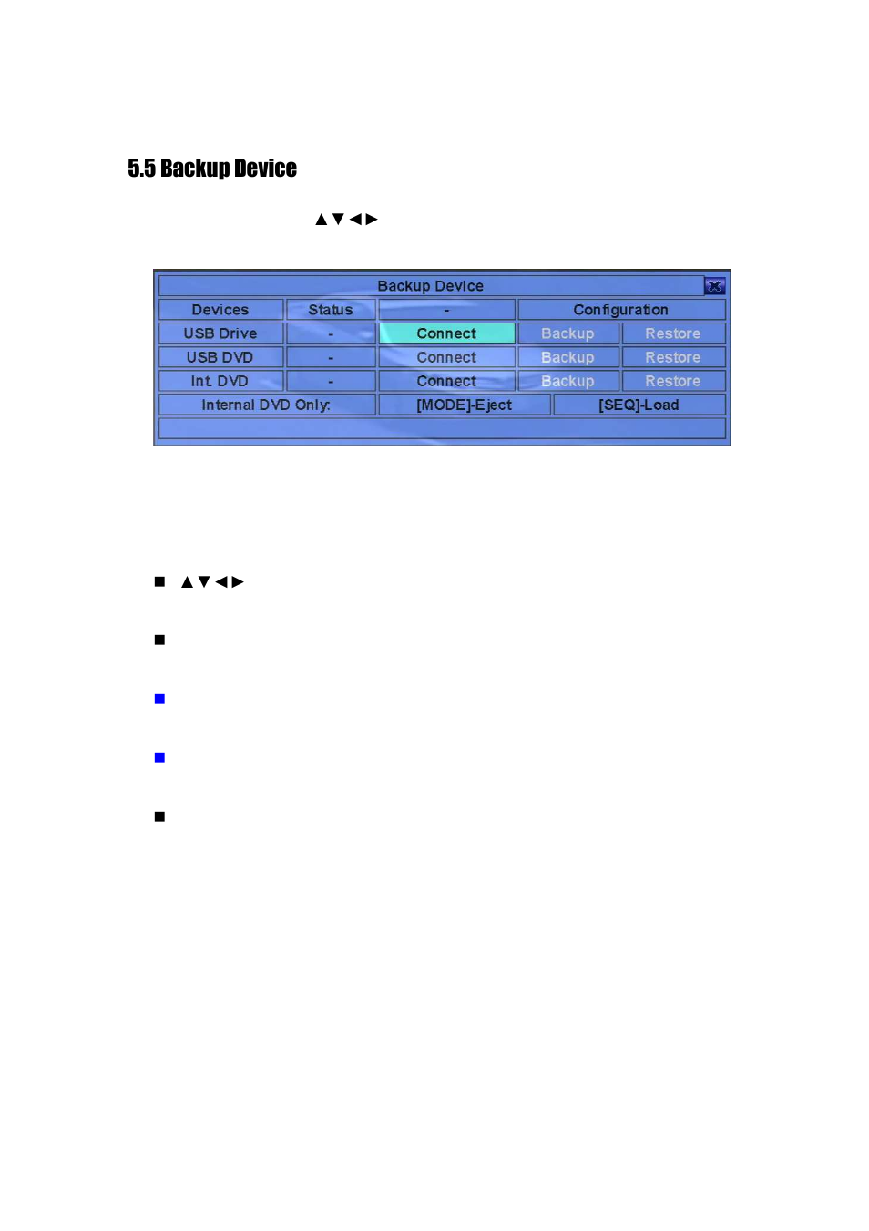 5 backup device | Aposonic A-H2A8D2 User Manual | Page 33 / 125