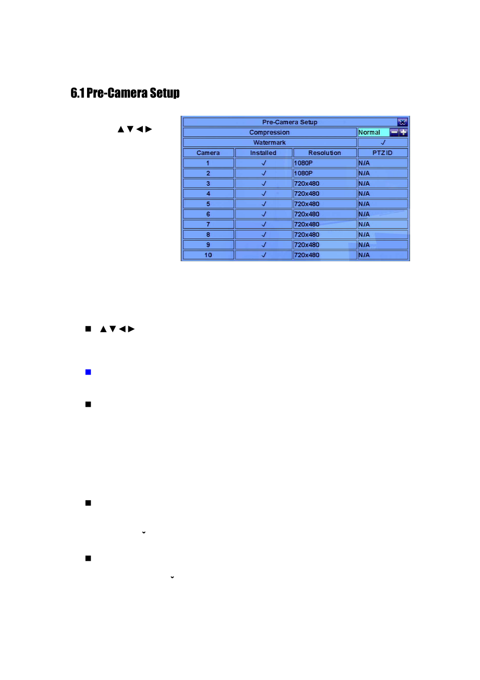 1 pre-camera setup | Aposonic A-H2A8D2 User Manual | Page 39 / 125