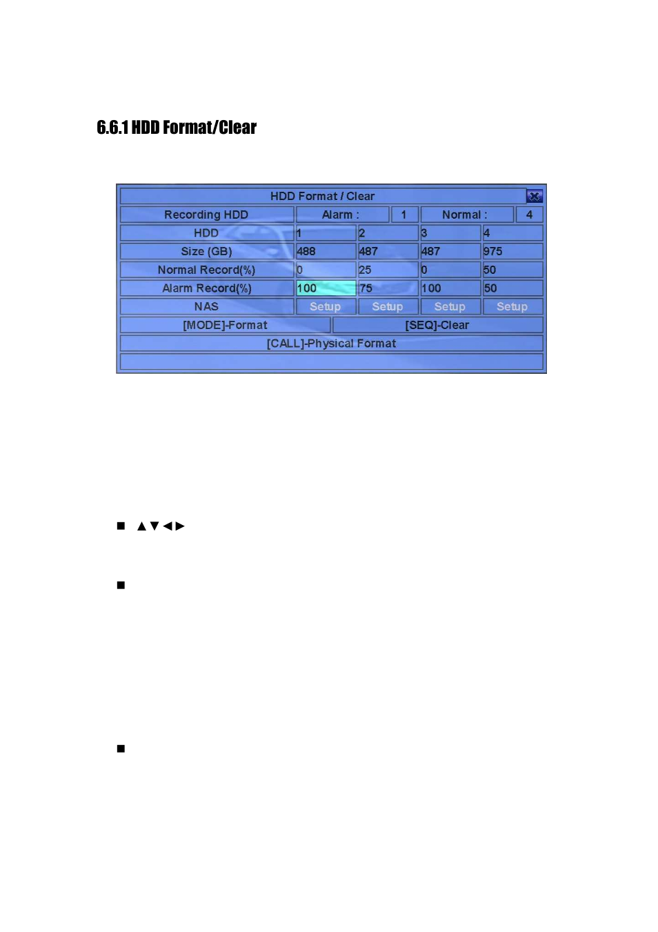 1 hdd format/clear | Aposonic A-H2A8D2 User Manual | Page 58 / 125