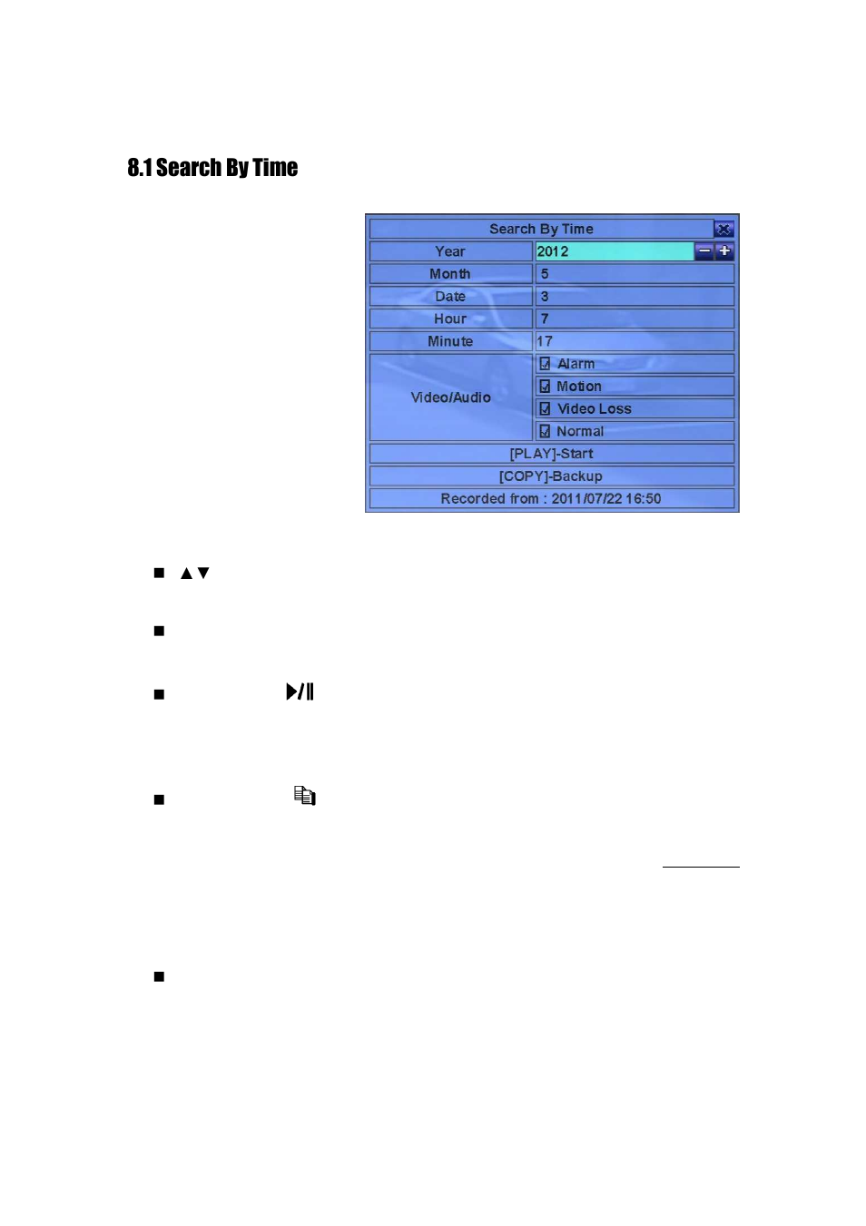 1 search by time | Aposonic A-H2A8D2 User Manual | Page 83 / 125