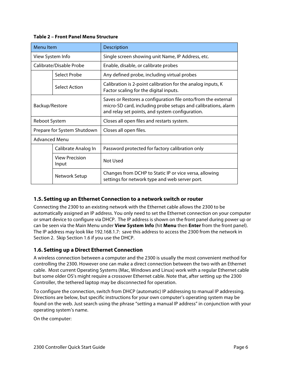 Aquametrix 2300 Multi-Input Controller Quick Start Guide User Manual | Page 6 / 11