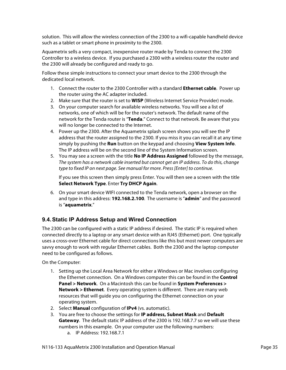 Aquametrix 2300 Multi-Input Controller User Manual User Manual | Page 35 / 45