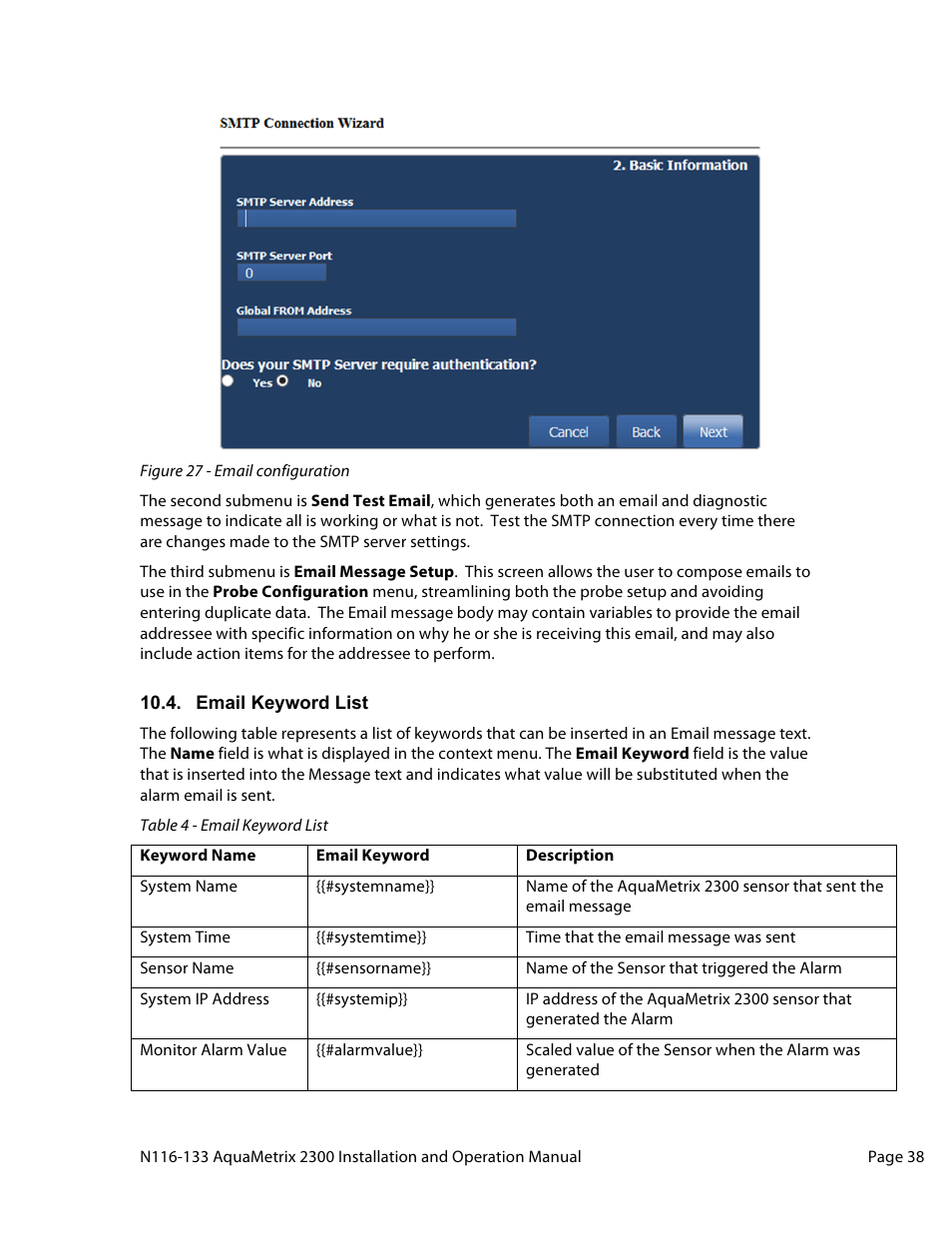 Aquametrix 2300 Multi-Input Controller User Manual User Manual | Page 38 / 45