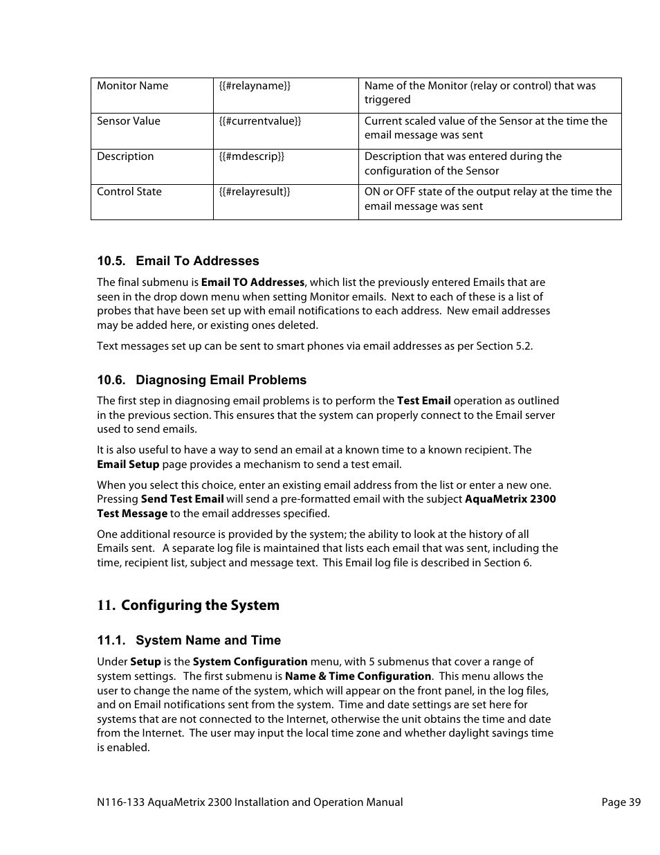 Configuring the system | Aquametrix 2300 Multi-Input Controller User Manual User Manual | Page 39 / 45