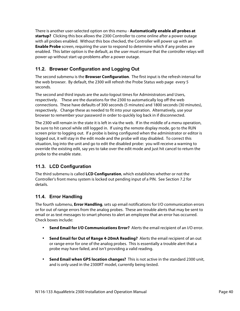 Aquametrix 2300 Multi-Input Controller User Manual User Manual | Page 40 / 45