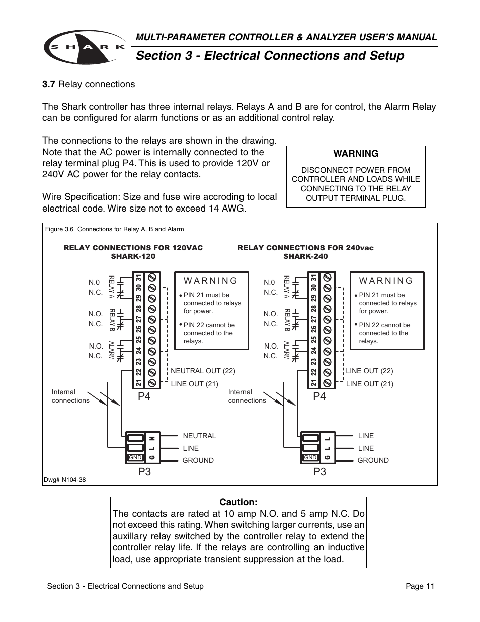 Warning | Aquametrix SHARK-120/240 Controllers User Manual User Manual | Page 13 / 132