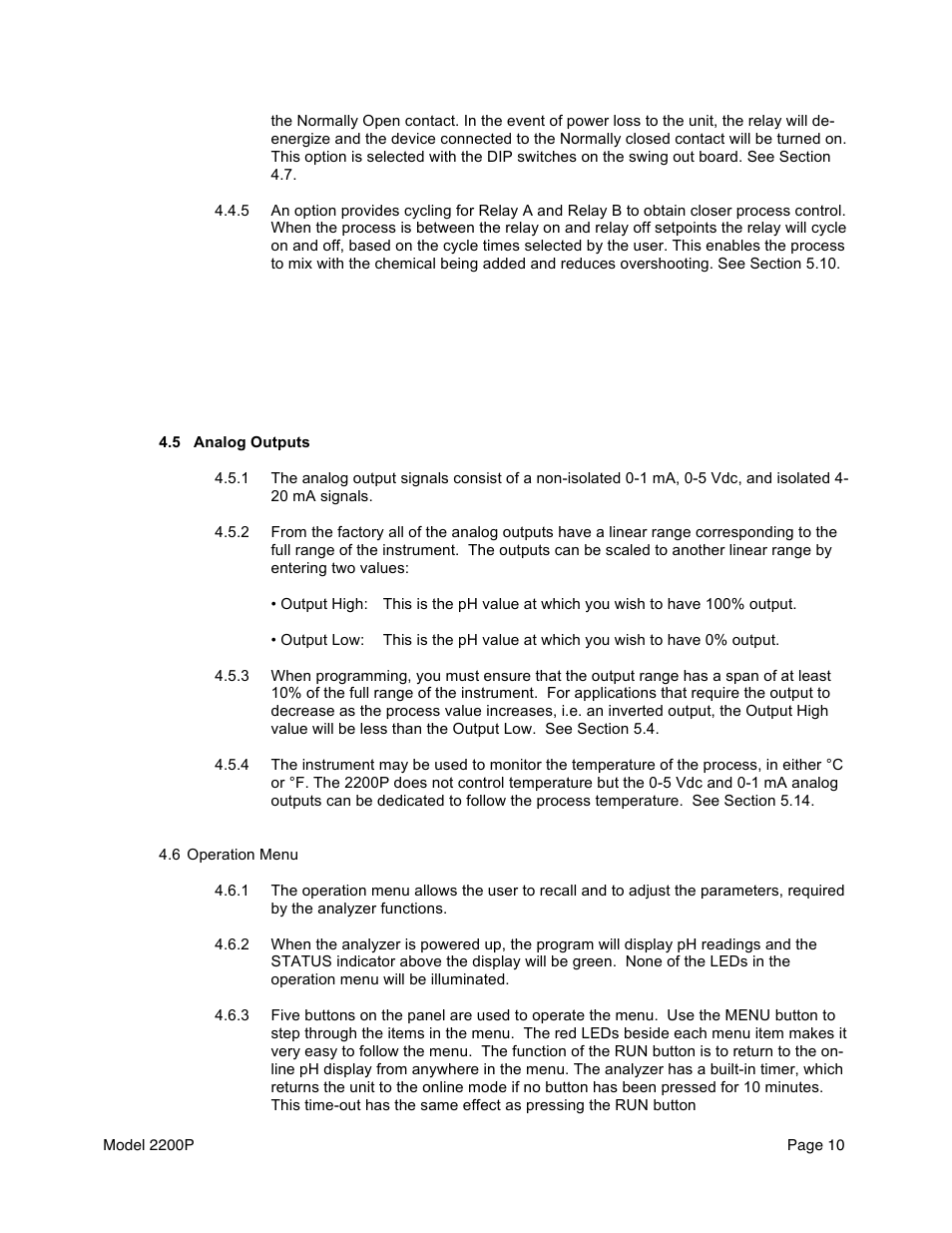 Aquametrix 2200P pH Analyzer/Controller User Manual User Manual | Page 12 / 30