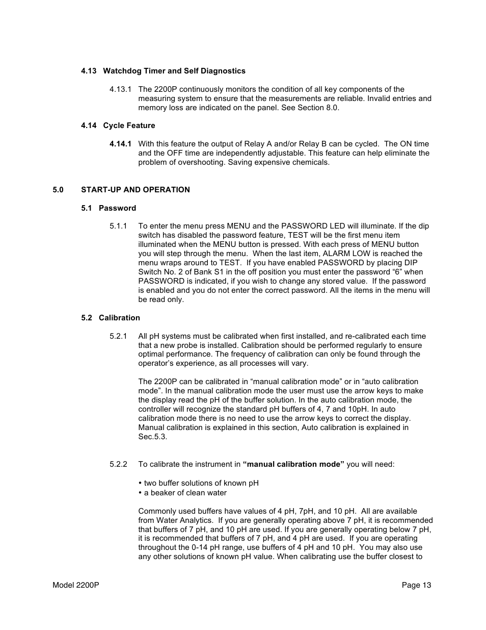 Aquametrix 2200P pH Analyzer/Controller User Manual User Manual | Page 15 / 30
