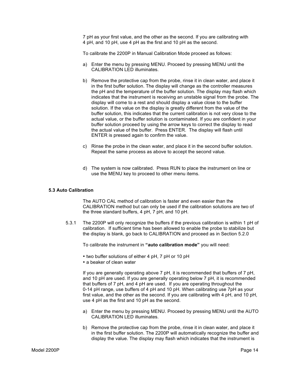 Aquametrix 2200P pH Analyzer/Controller User Manual User Manual | Page 16 / 30