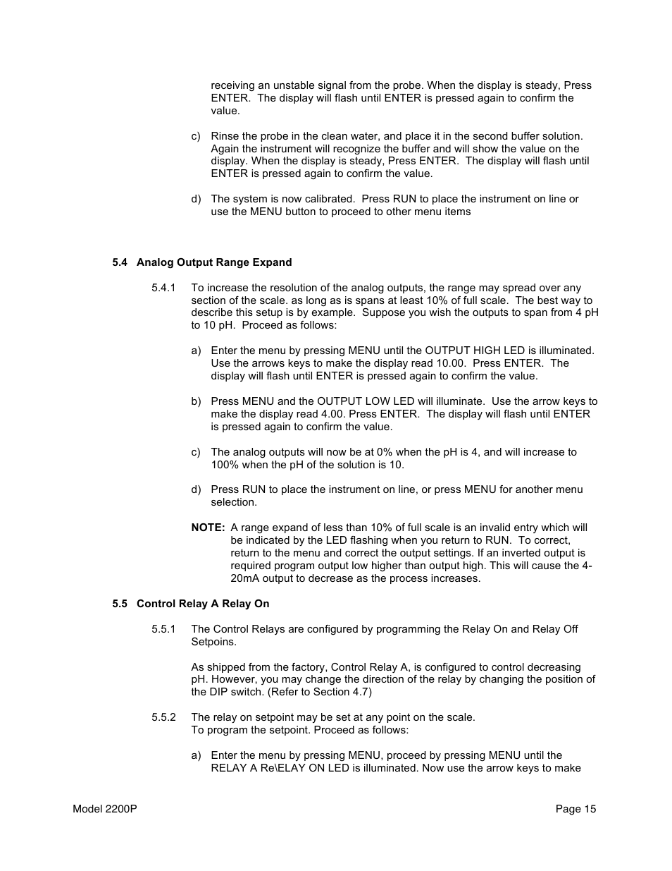 Aquametrix 2200P pH Analyzer/Controller User Manual User Manual | Page 17 / 30