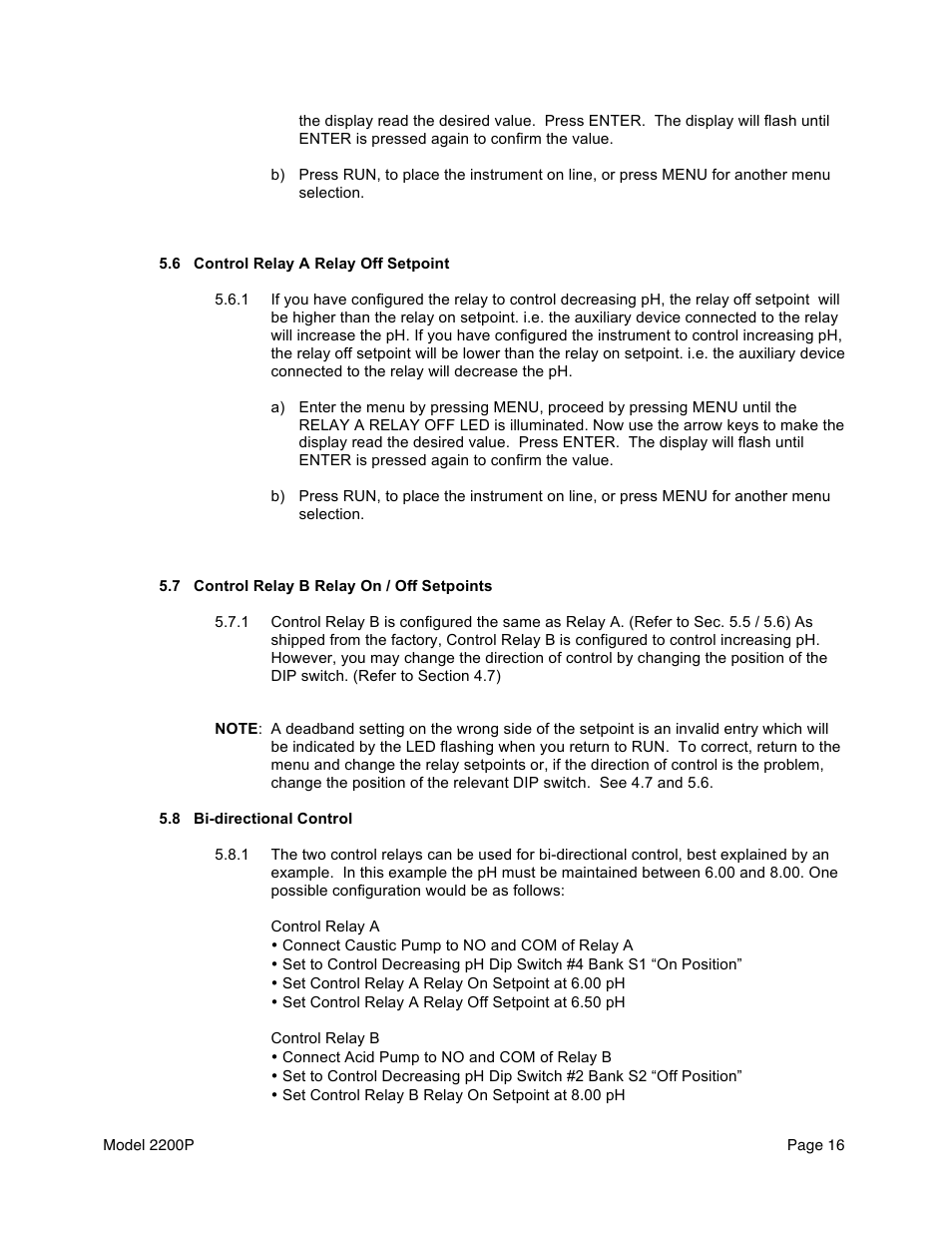Aquametrix 2200P pH Analyzer/Controller User Manual User Manual | Page 18 / 30
