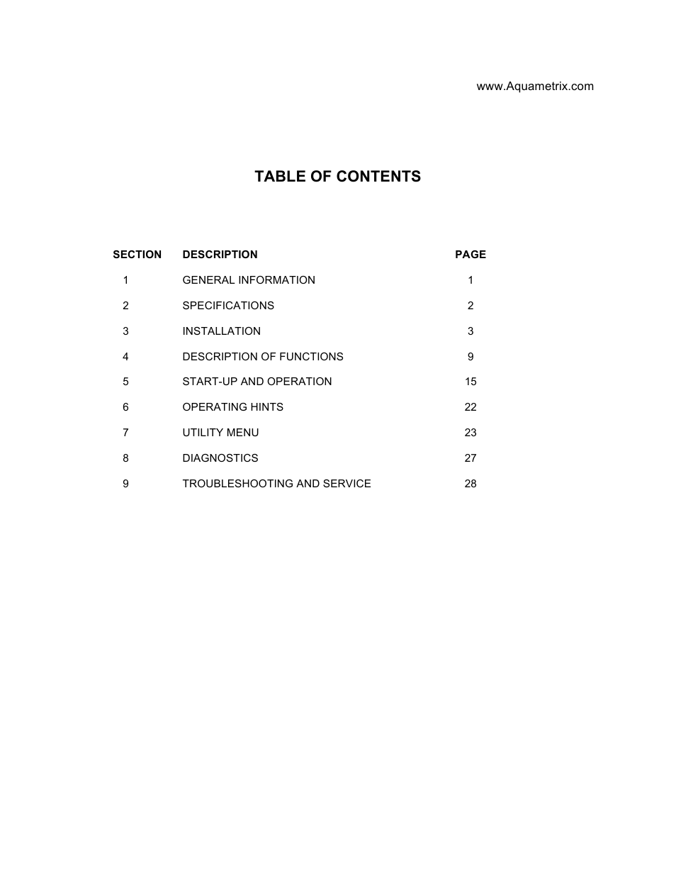 Aquametrix 2200P pH Analyzer/Controller User Manual User Manual | Page 2 / 30