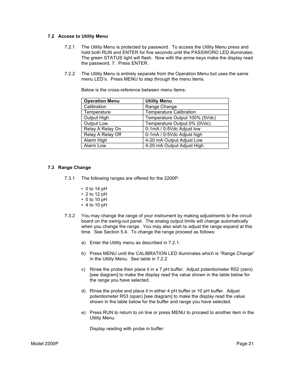 Aquametrix 2200P pH Analyzer/Controller User Manual User Manual | Page 23 / 30