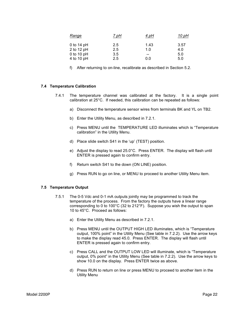 Aquametrix 2200P pH Analyzer/Controller User Manual User Manual | Page 24 / 30