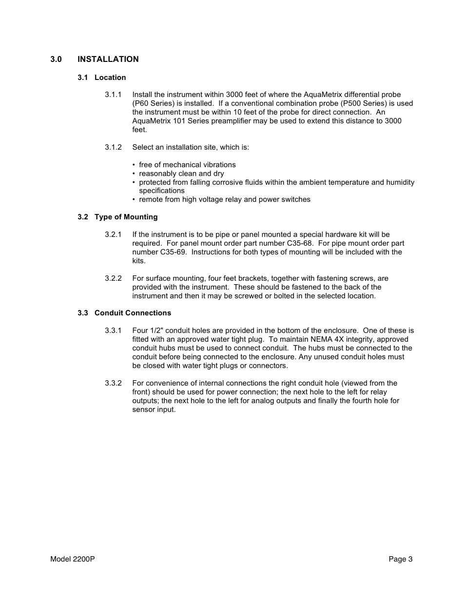 Aquametrix 2200P pH Analyzer/Controller User Manual User Manual | Page 5 / 30